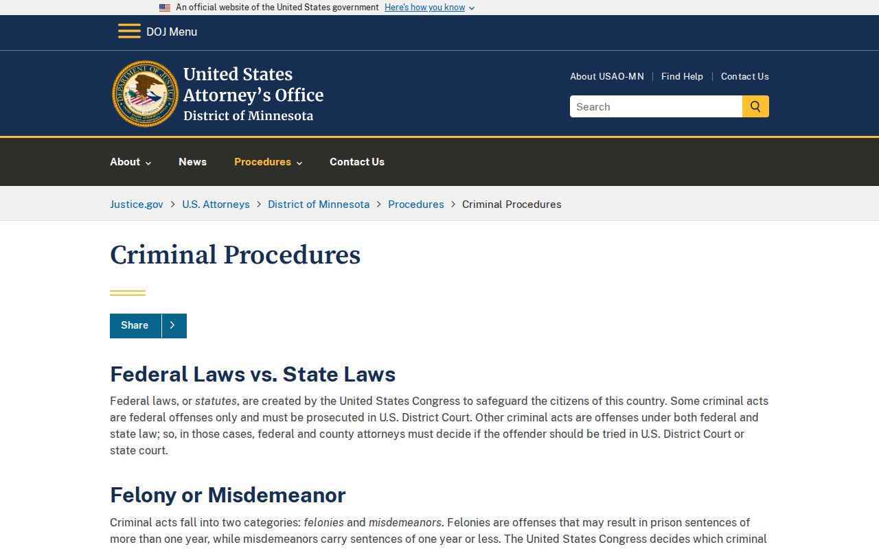 Federal criminal procedure page for warrants outside Hubbard County District Court